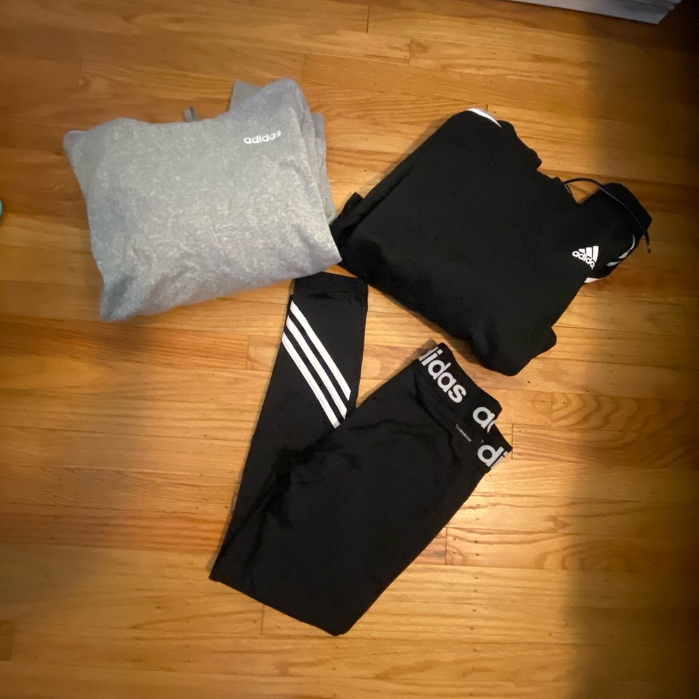 Adidas Pants and Two Hoodies